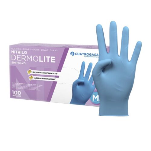 GUANTE NITRILO DERMOLITE AZUL T-S