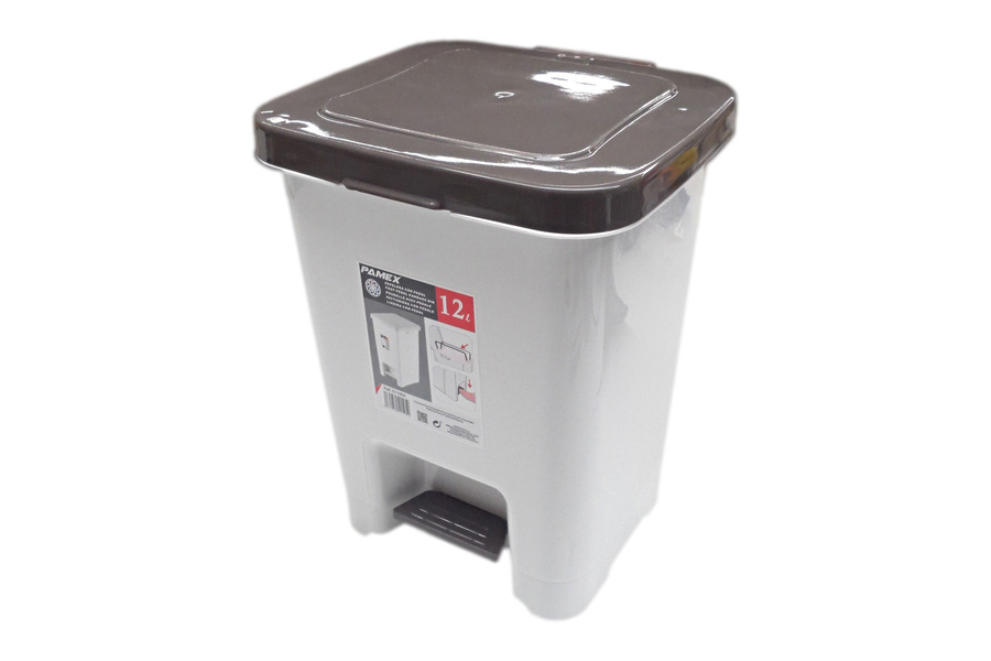 PAPELERA PLASTICO CON PEDAL 12L