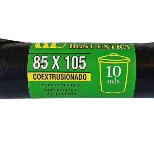 BOLSA BASURA 85X105 NEGRA PREMIUM 10UDS