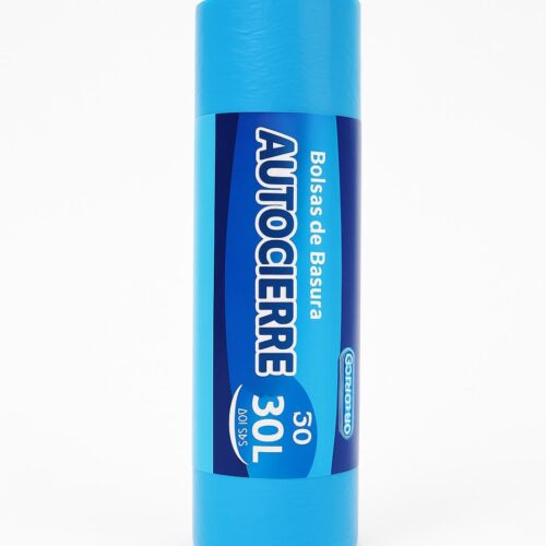 BOLSA BASURA HOGAR 55X60 AZUL AUTOCIERRE 20UDS