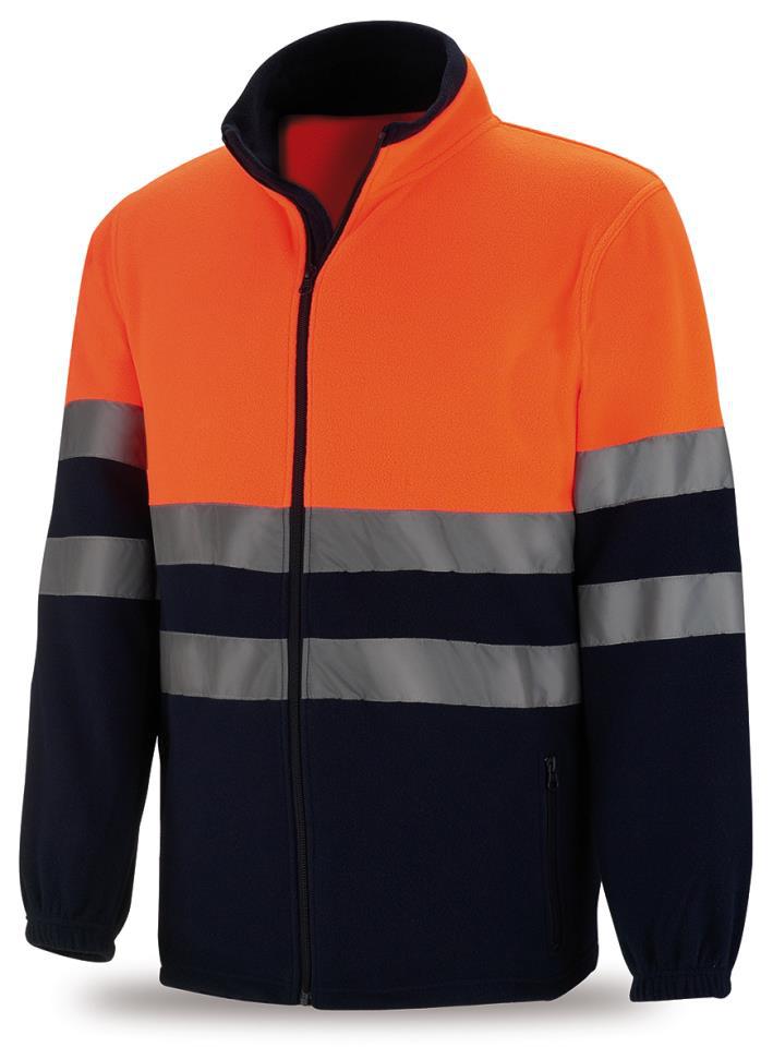 Chaqueta Polar Alta Visibilidad naranja/azul marin